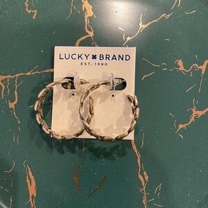 Lucky Brand Leave Gold Hoop